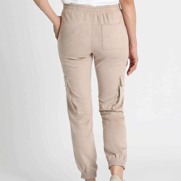 TRUTH Faux Suede Joggers Dune Size S - Picture 3 of 4